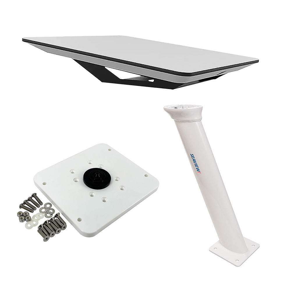 KVH Starlink Flat Panel Kit w/24" Seaview Pedestal Mount &amp; ADASTLKA Starlink Top Plate