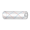 Trident Marine 5/8" x 50' Clear Reinforced PVC Hose Tubing Red &amp; Blue Tracer