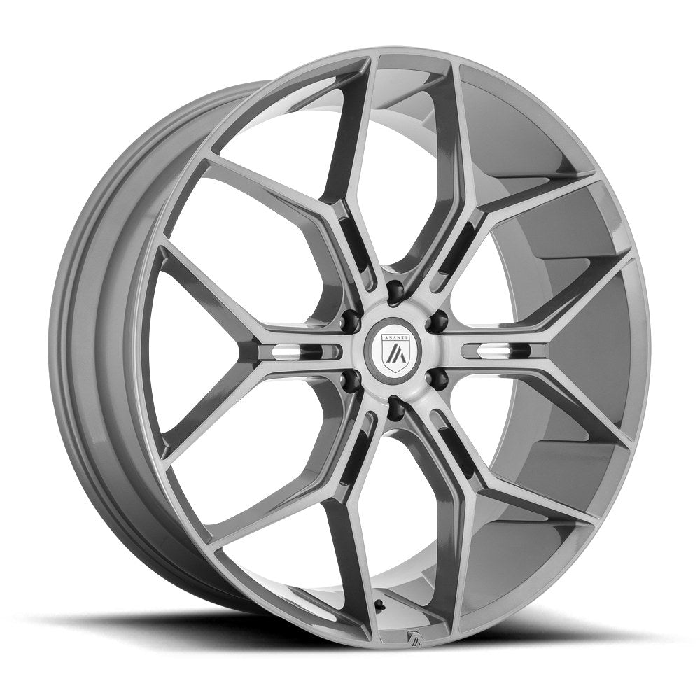 Asanti Black ABL3 20X8.5 5X4.5 SLV MACH W/SS LIP 30MM