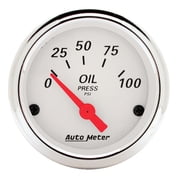 AUTO METER 1327 2IN OIL PRESS, 0-100 PSI, ELEC, ARCTIC WHITE
