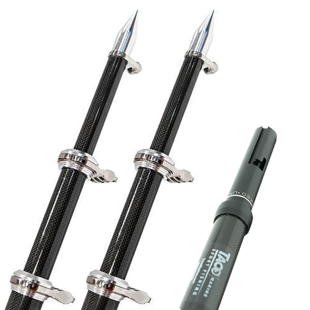 TACO 20' Carbon Fiber Twist &amp; Lock Outrigger Poles f/GS-450, GS-500 &amp; GS-1000 Bases - Black