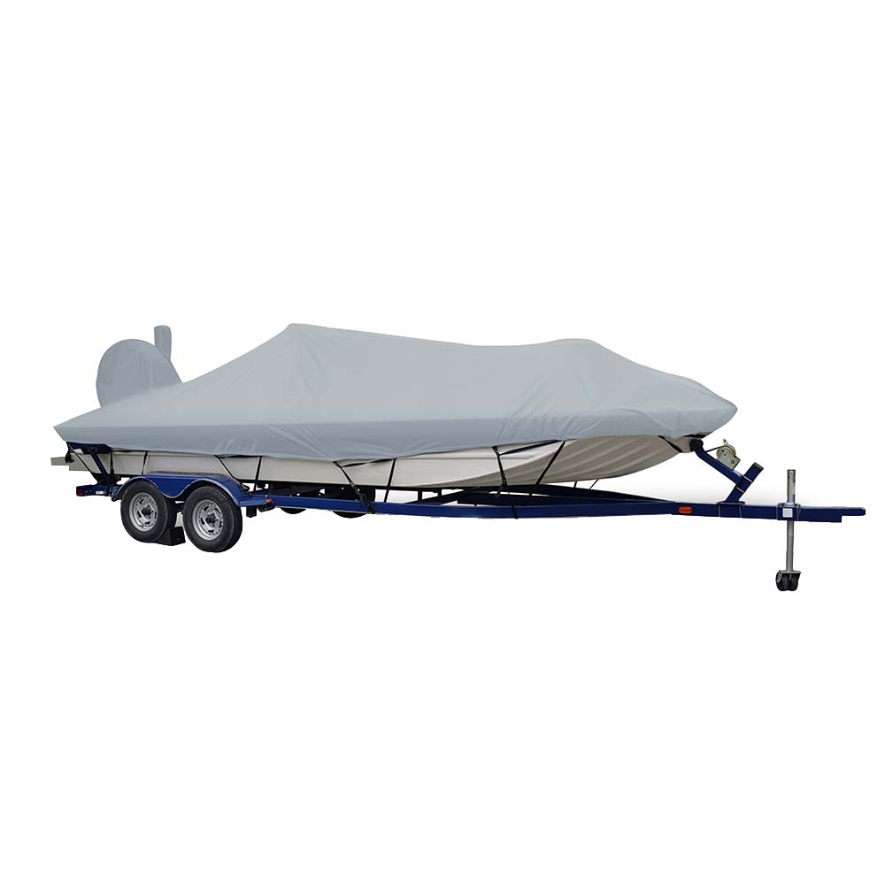Carver Sun-DURA&reg; Extra Wide Series Styled-to-Fit Boat Cover f/19.5' Aluminum Modified V Jon Boats - Grey