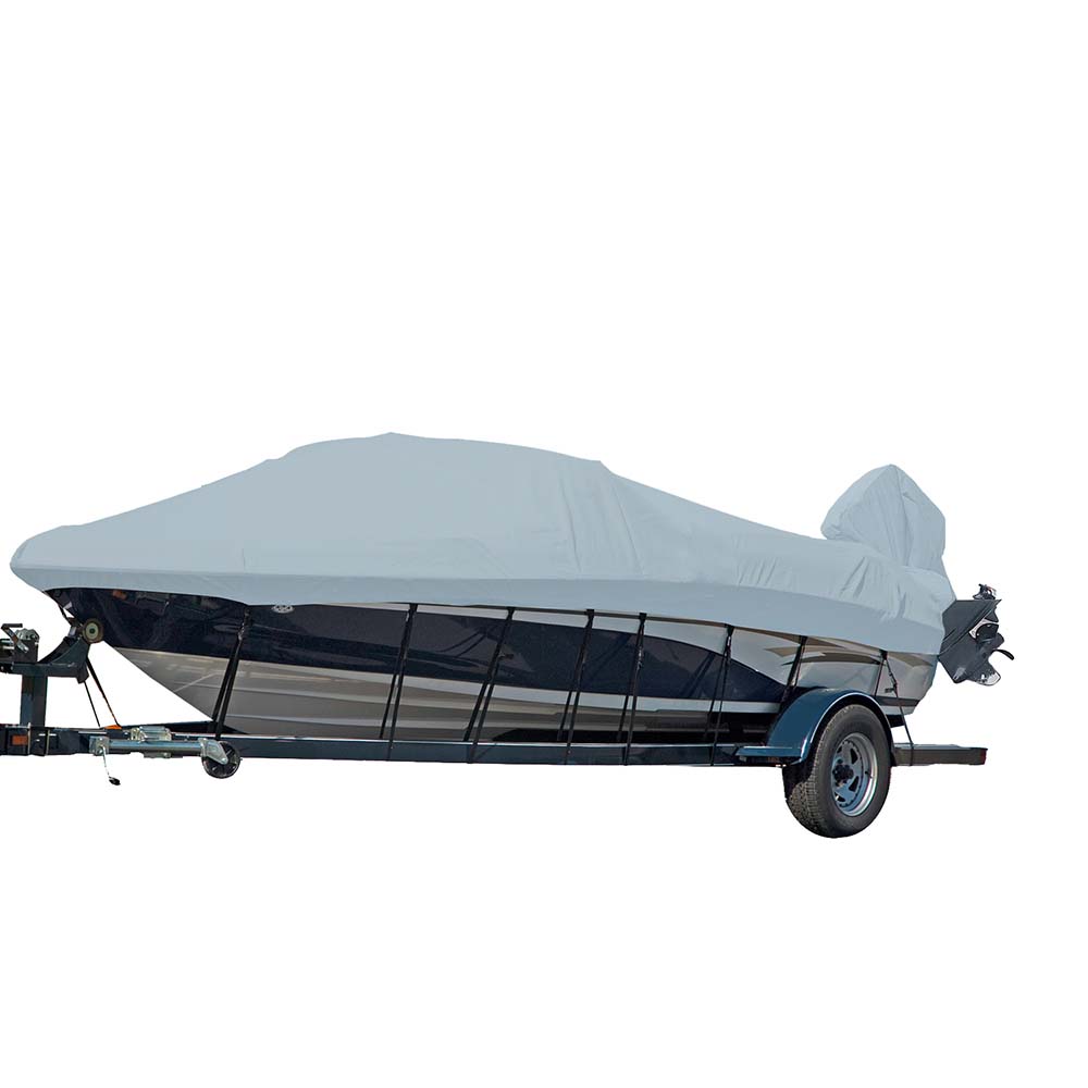 Carver Sun-DURA&reg; Styled-to-Fit Boat Cover f/20.5' V-Hull Runabout Boats w/Windshield &amp; Hand/Bow Rails - Grey