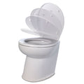 Jabsco Deluxe Flush 14" Angled Back Raw Water Electric Marine Toilet W/remote Rinse Pump &amp; Soft Close Lid