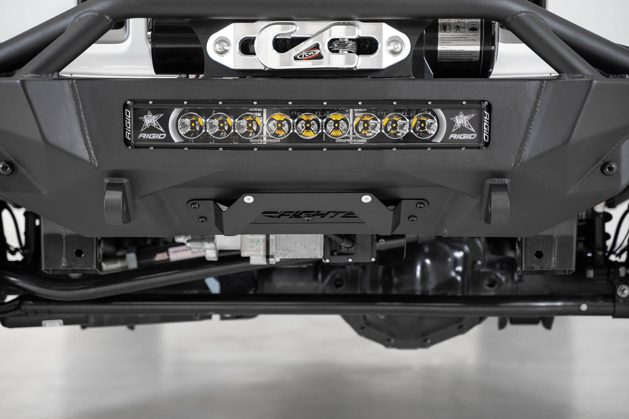 2007+ Jeep JL JLU JT Wrangler , Gladiator Stealth Fighter Front Bumper Addictive Desert Designs License Plate Bracket