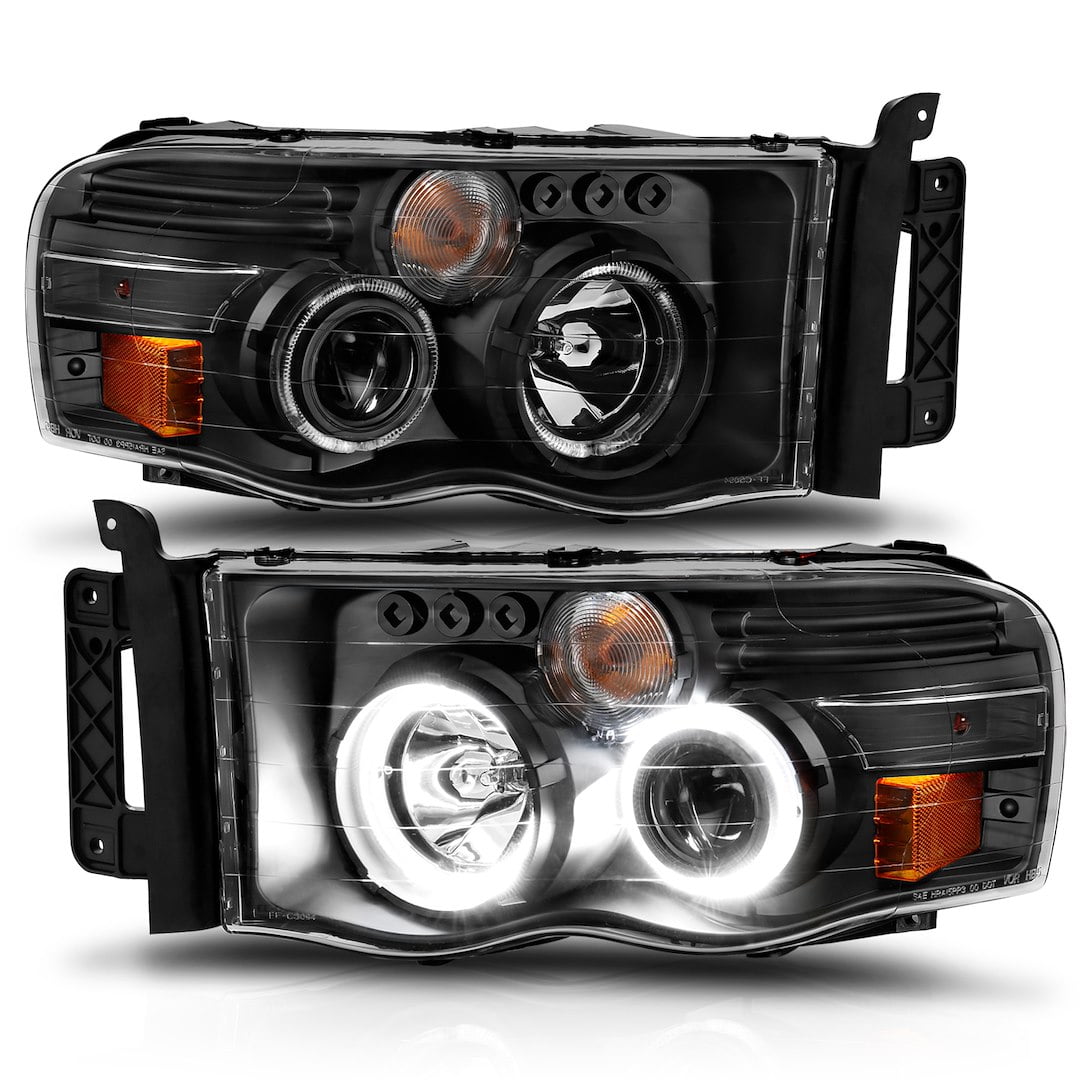 Projector Headlights W/ Halo Black