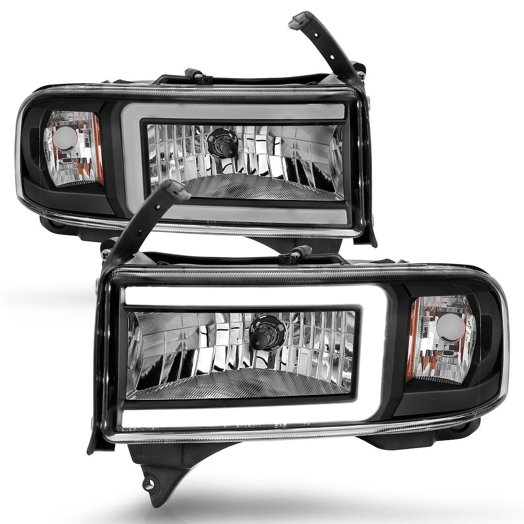 LED Crystal Headlight; W/ Light Bar