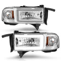 LED Crystal Headlight; W/ Light Bar