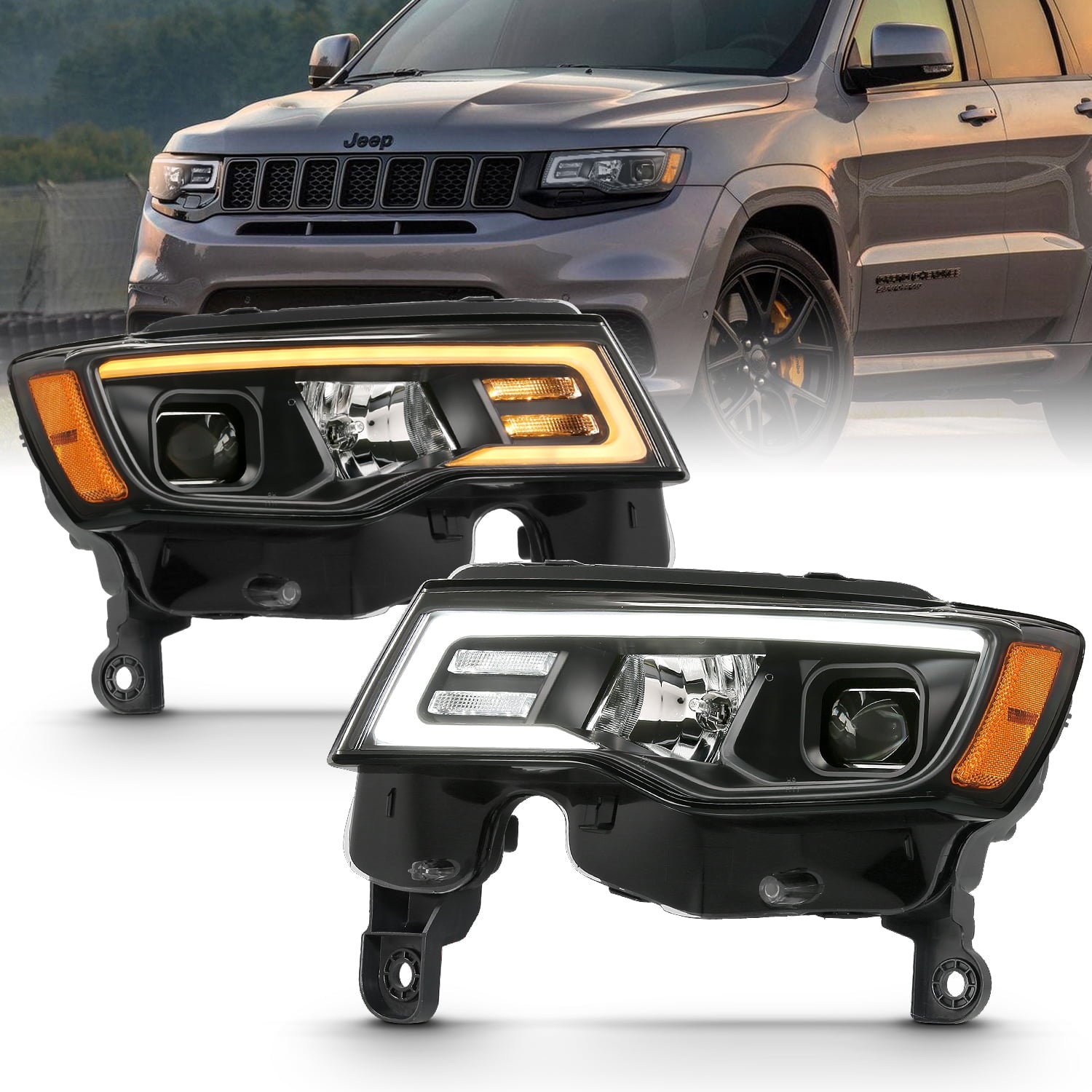 Projector Headlights W/ Plank Style