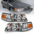 Crystal Headlight Set; Clear Lens;