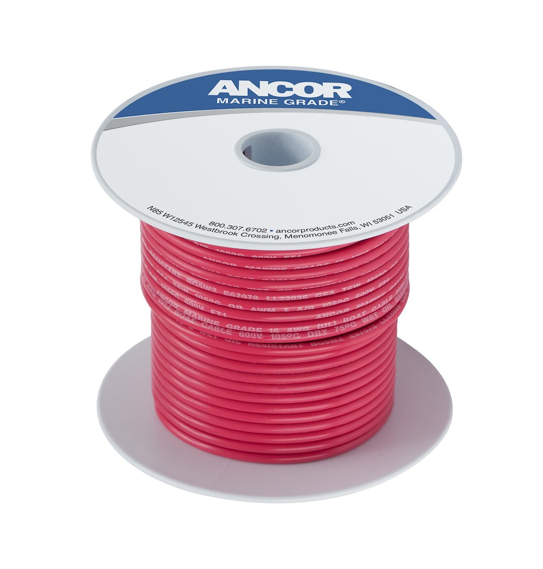 Ancor #111510 Wire, 100' #8 Tinned Copper, Red