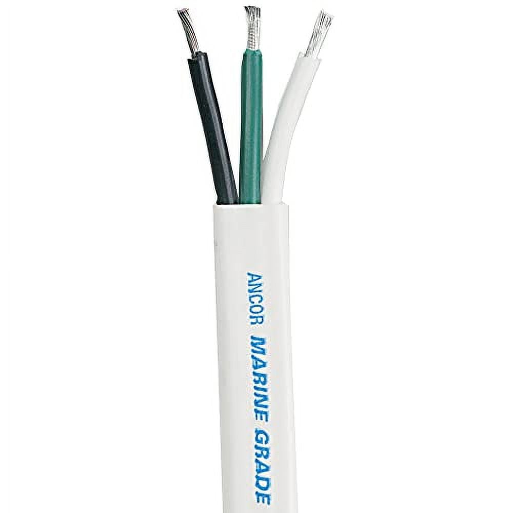 Ancor #131310 Wire, 100' 12/3 Triplex Flat Wht/Blk/Grn