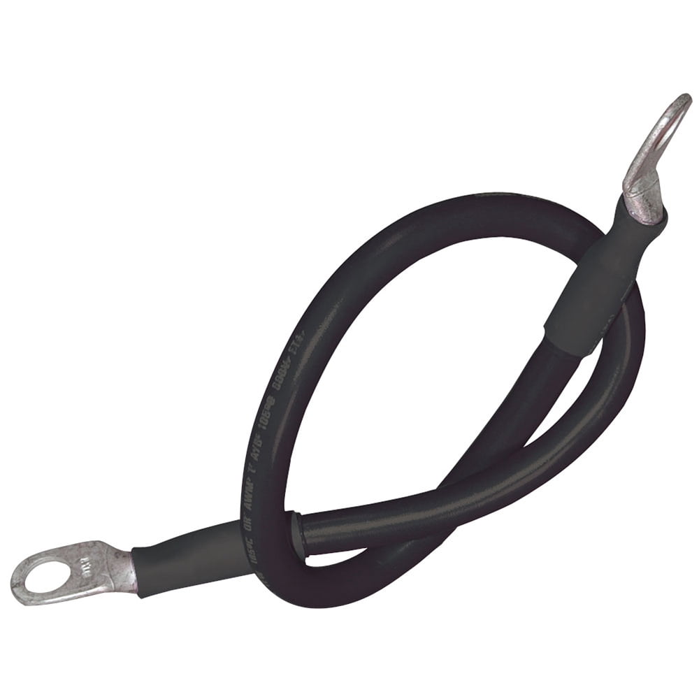 Ancor 189140 Boat Motor Battery Cable Assembly Black 5/16" Stud 2 Gauge 18"