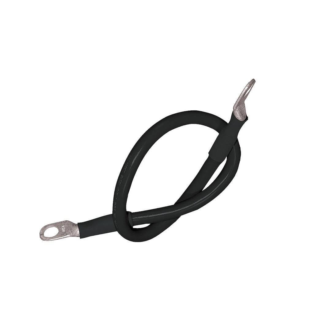 Ancor Battery Cable Assembly, 4 AWG (21mm) Wire, 5/16" (7.93mm) Stud, Black - 32" (81.2cm)