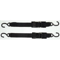 Attwood 15232-7 Quick-Release Transom Tie-Down Straps, Trailering, Padded Adjustable Buckle, S-Hooks, 2 Inches Wide, 4 Feet Long