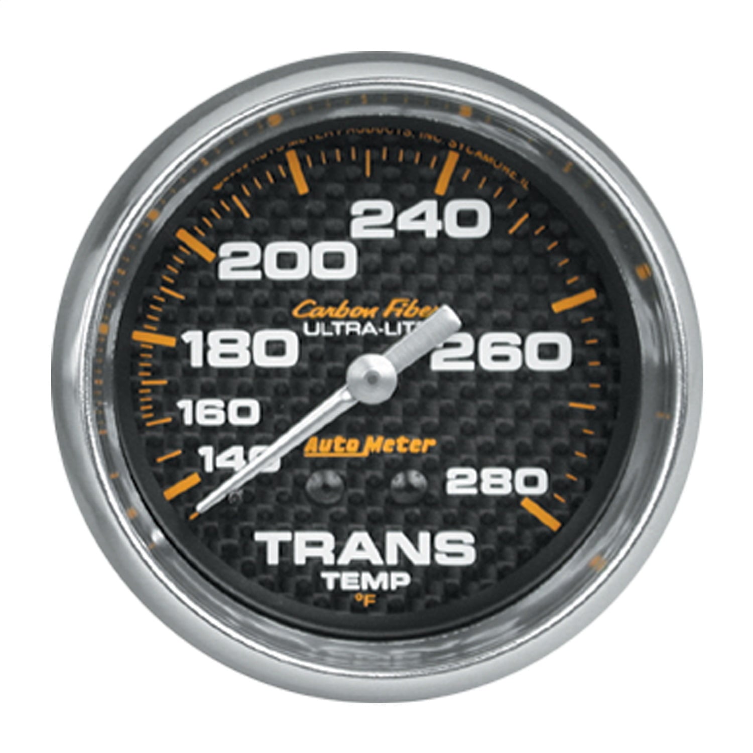 Autometer 4851 Carbon Fiber Transmission Temperature Gauge, 2-5/8", 140-280 F, Mechanical