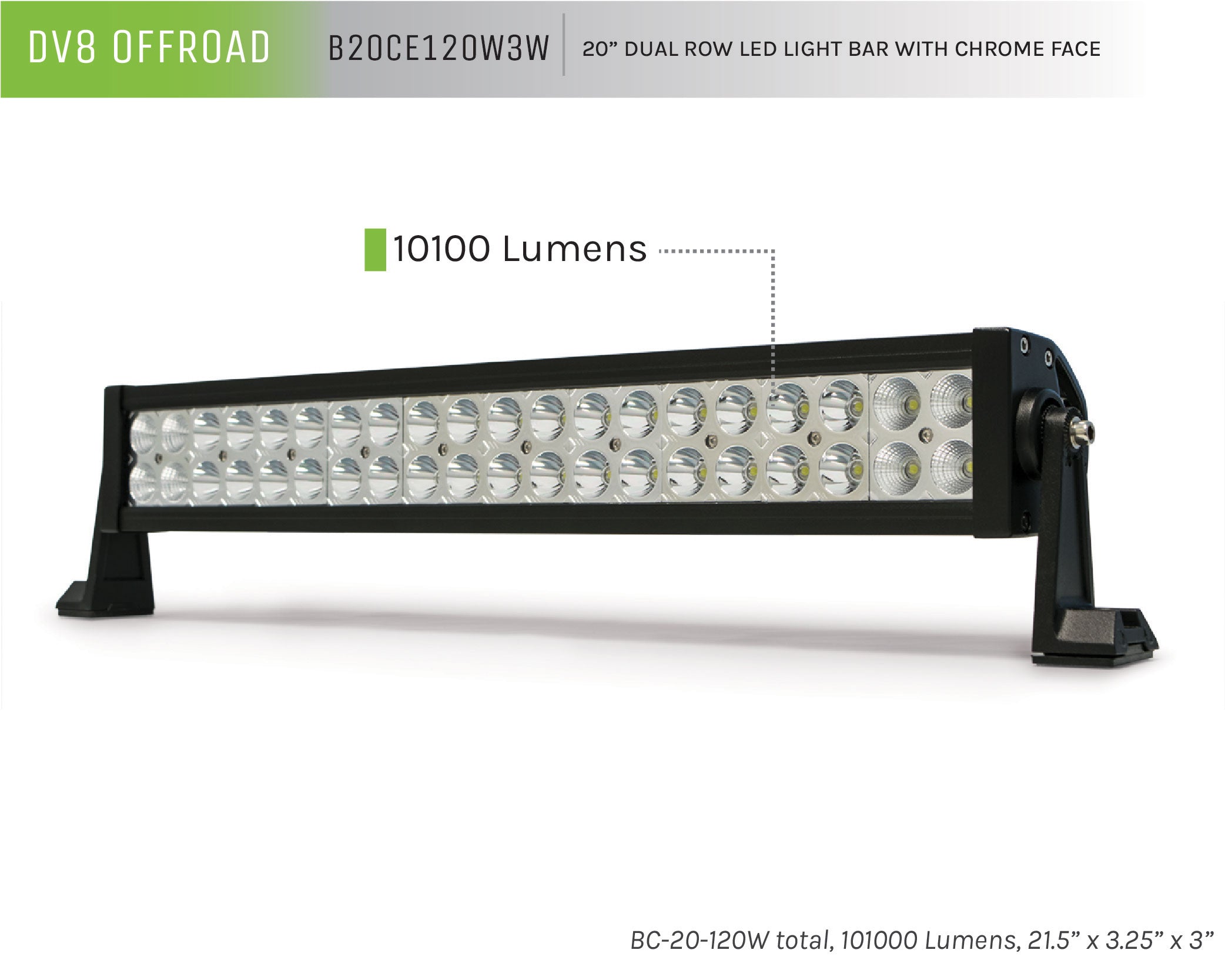 Dual Row LED Light Bar With Chrome Bezel