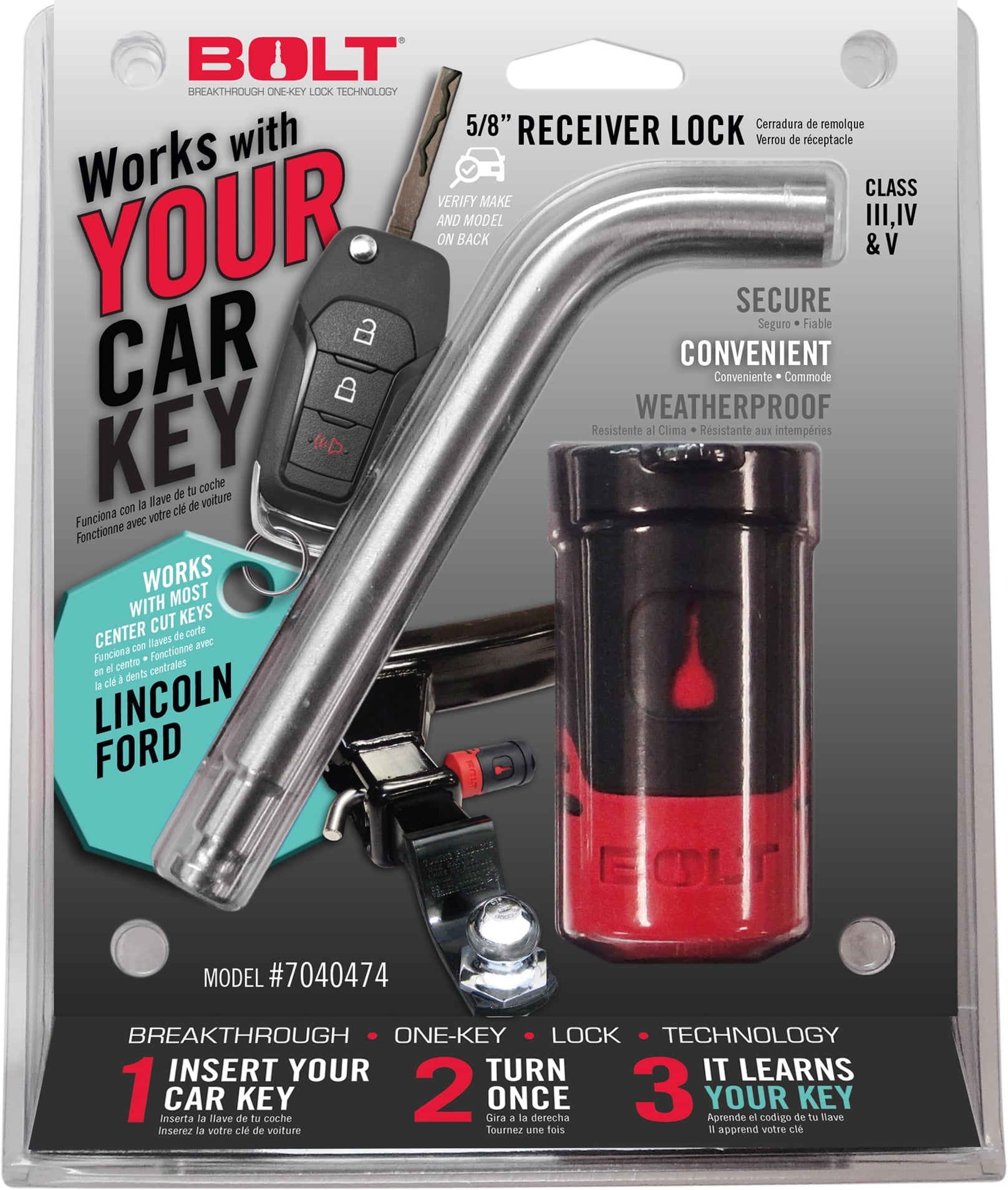 5/8' Receiver Lock Ford Center Cut