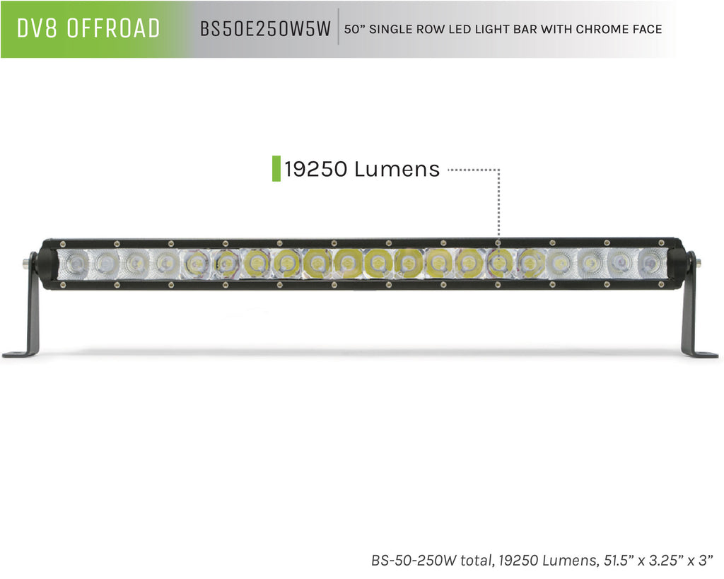 Single Row LED Light Bar With Chrome Face