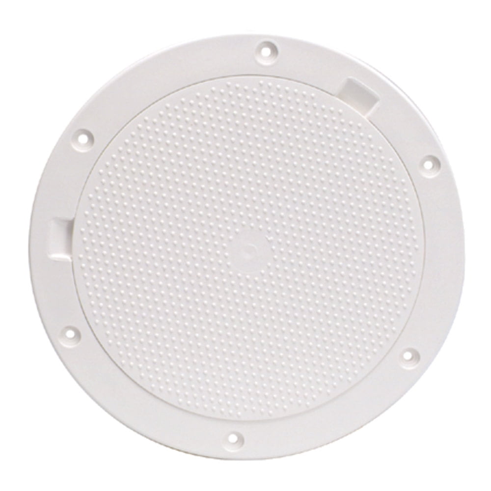 Deck Plate 6" Pry Wht Dimple