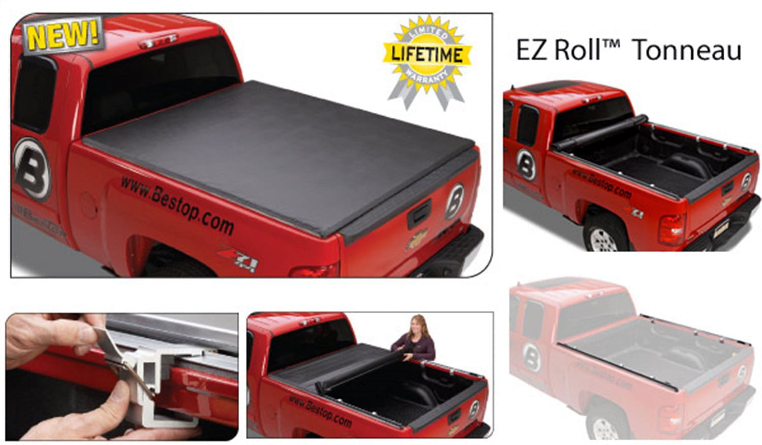 Bestop - 19246-01 - EZ-Roll Soft Tonneau Cover Fits select: 2009-2021 FORD F150
