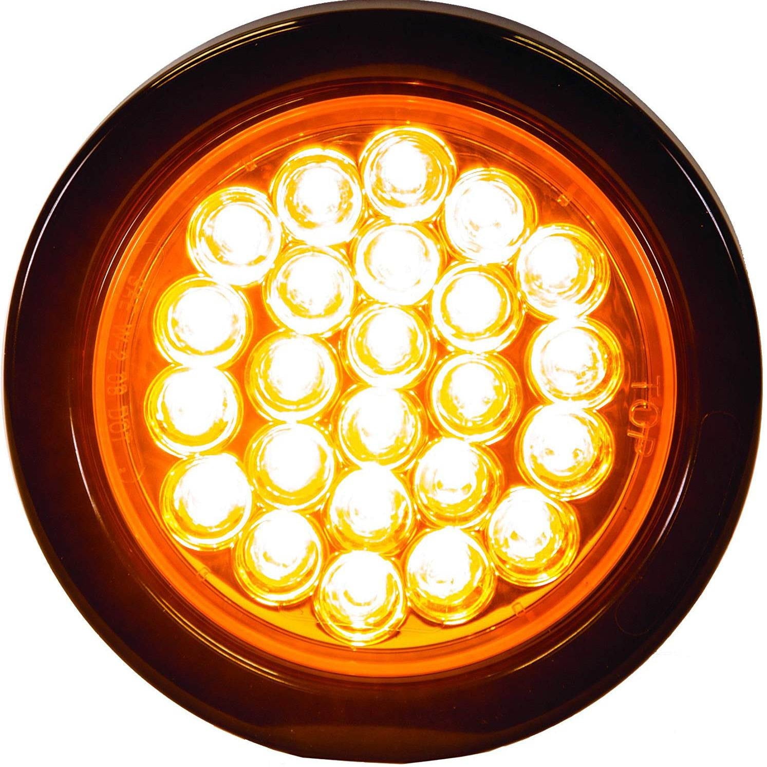 Light Strobe 4IN Round  Amber (24)