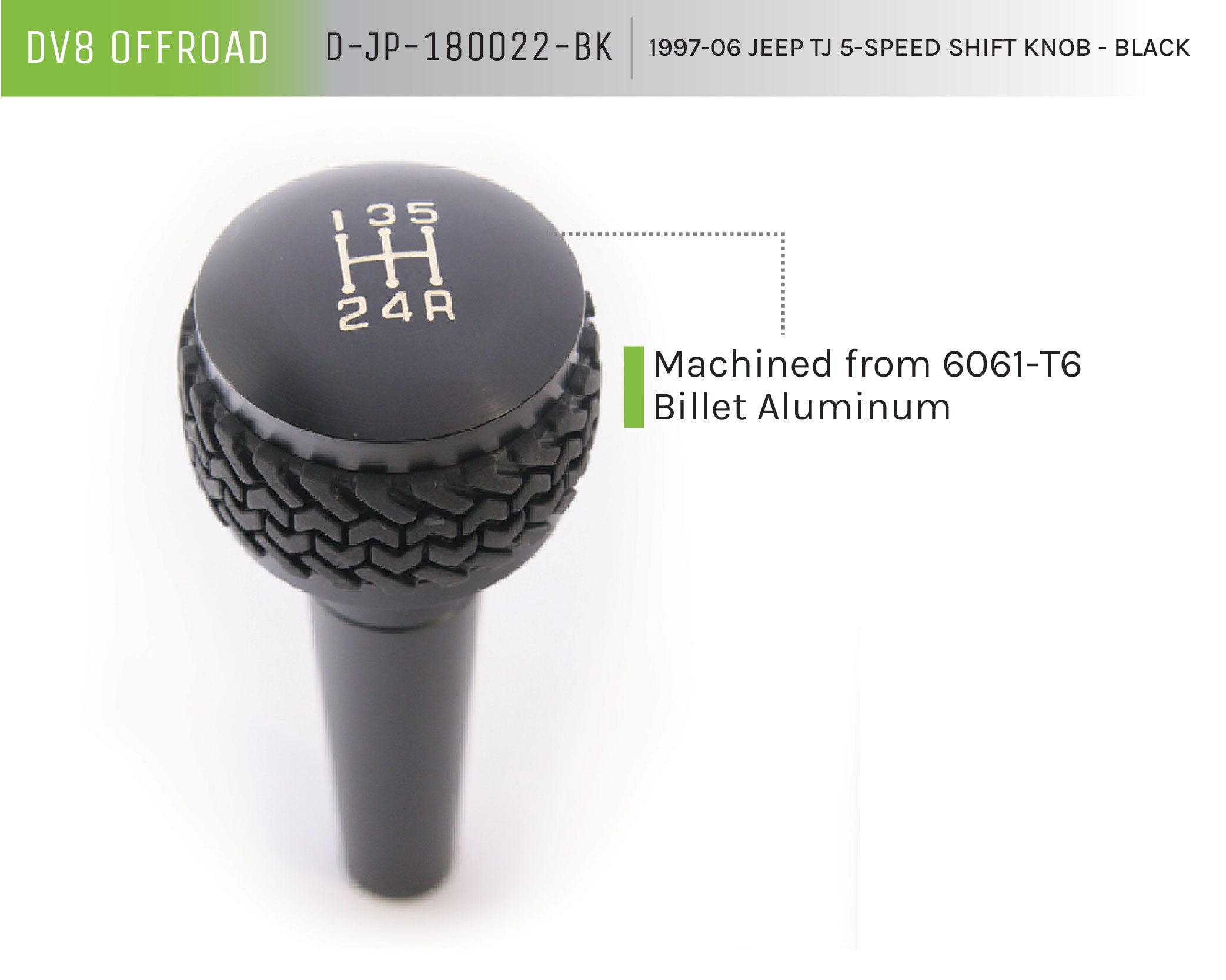 Jeep TJ 5-Speed Shift Knob Black