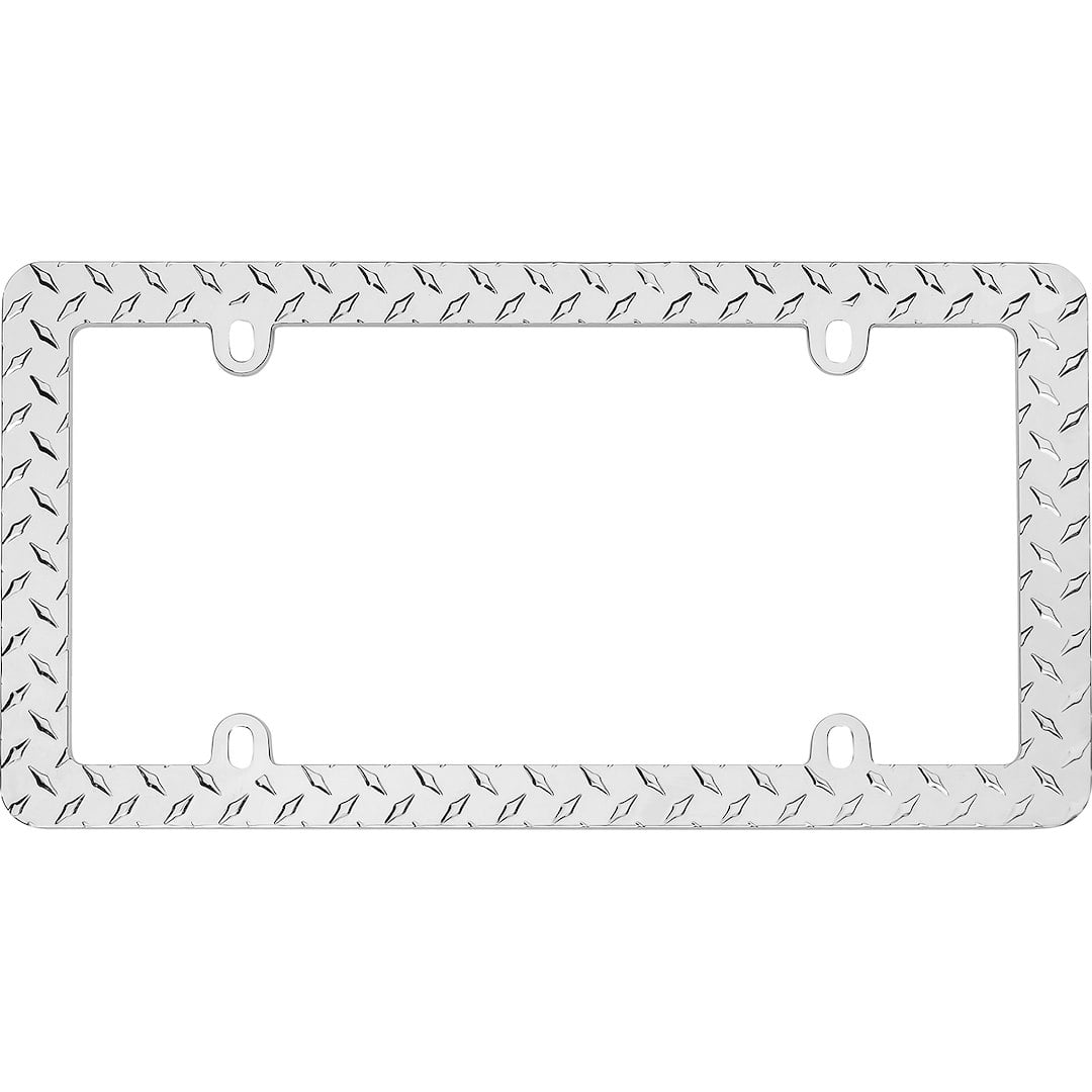 Lic.frm Diamond Plate Chr