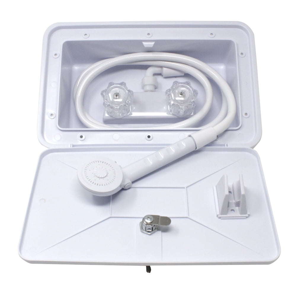 White Utl Shwr Box W/Lock