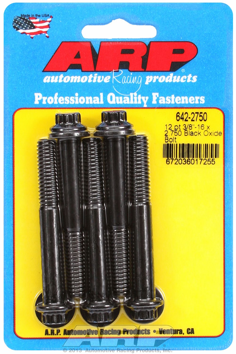 3/8'-16 X 2.750 12pt Blk