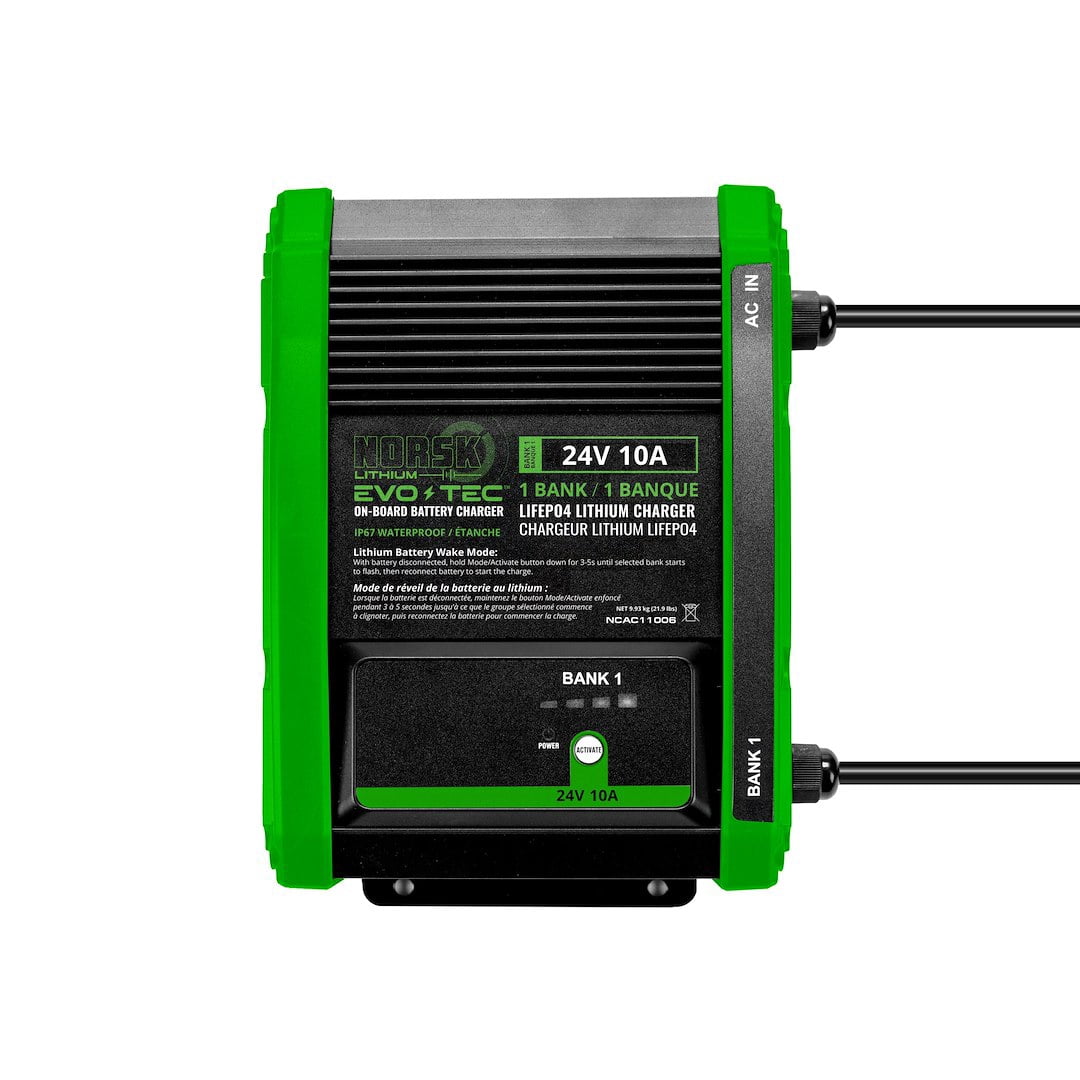 1 Bank 24V-10A LIFEPO4 Batt Chgr