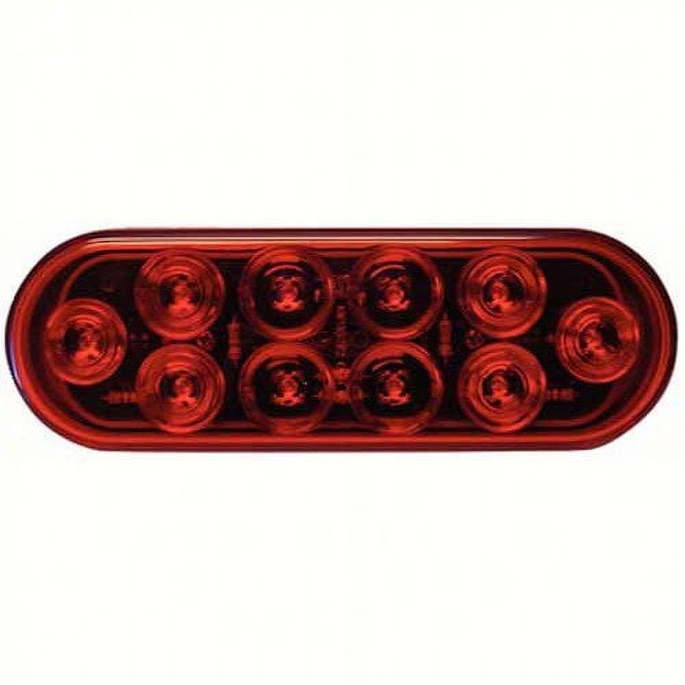 Led Red 6" Oval Tail Light W/Grommet