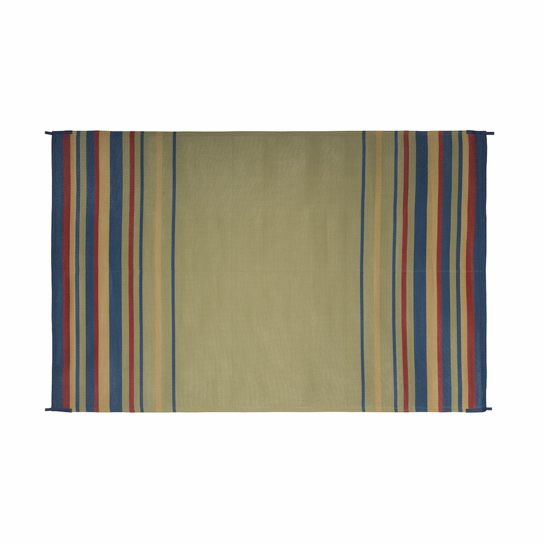 Mat Striped 8X20 Blue/Brick/Bge/Grn