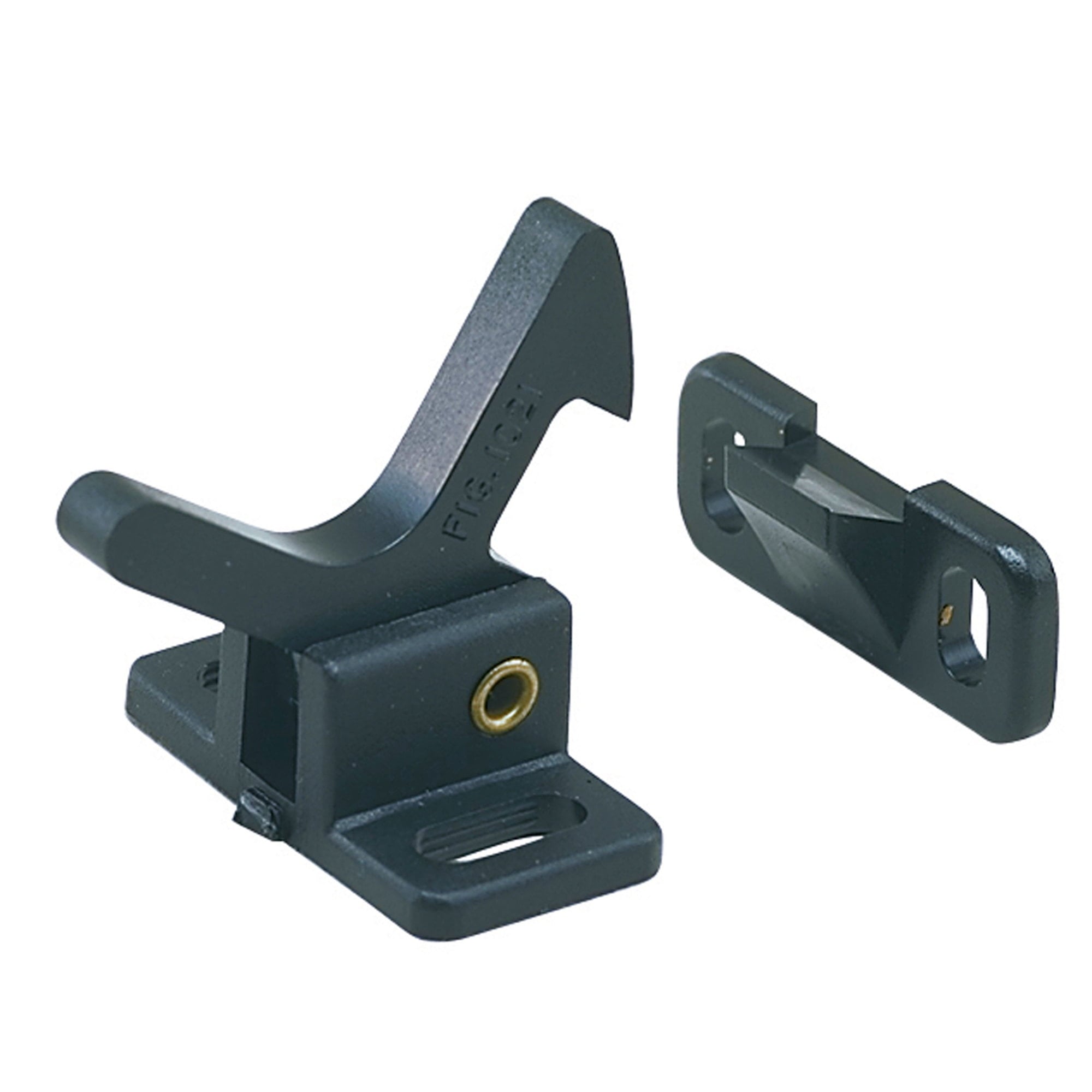Black Plastic Elbow Catches 2/CARD
