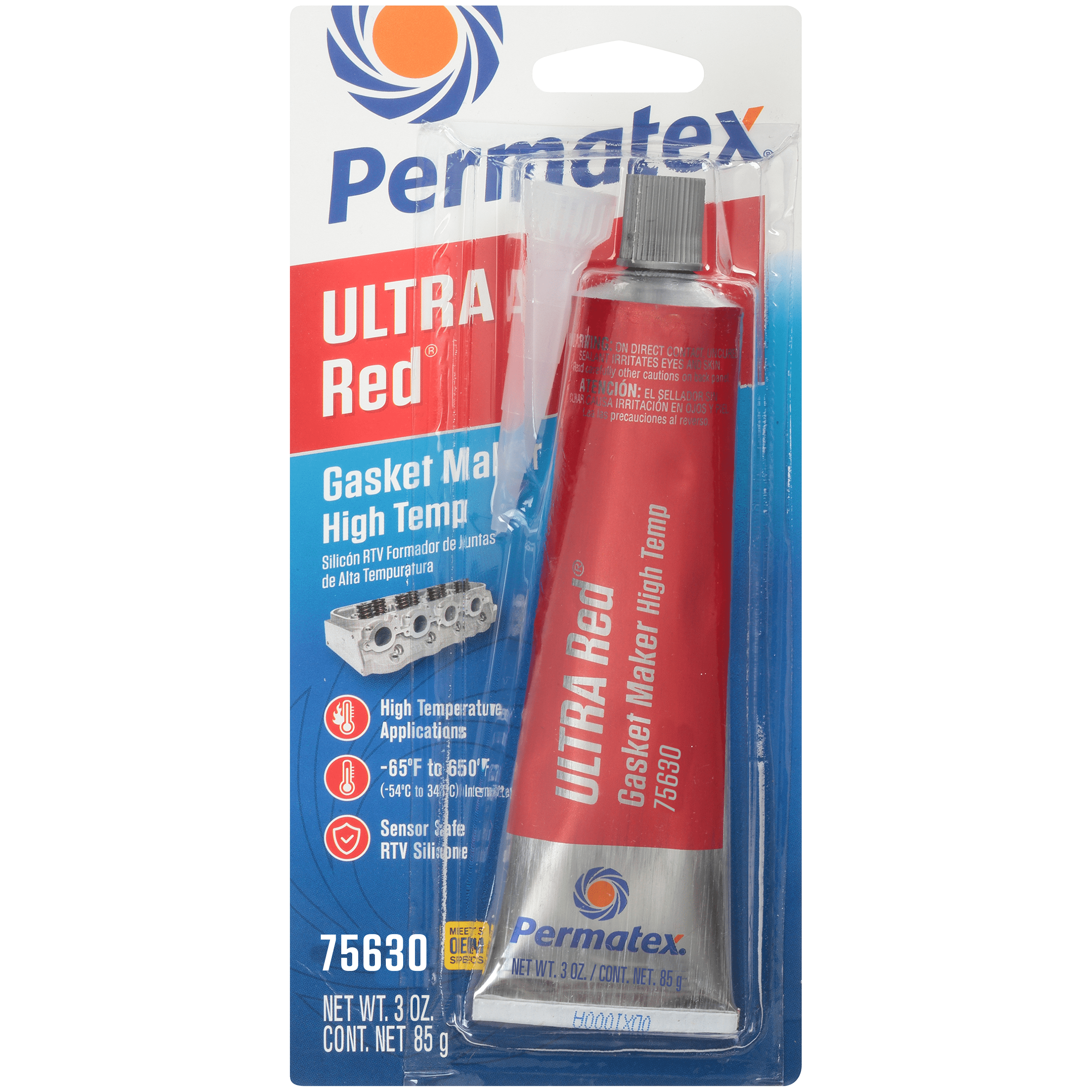 Permatex 75620 Permatex 81630 Ultra Red High Temperature Gasket Maker, 3 oz, 1 Pack