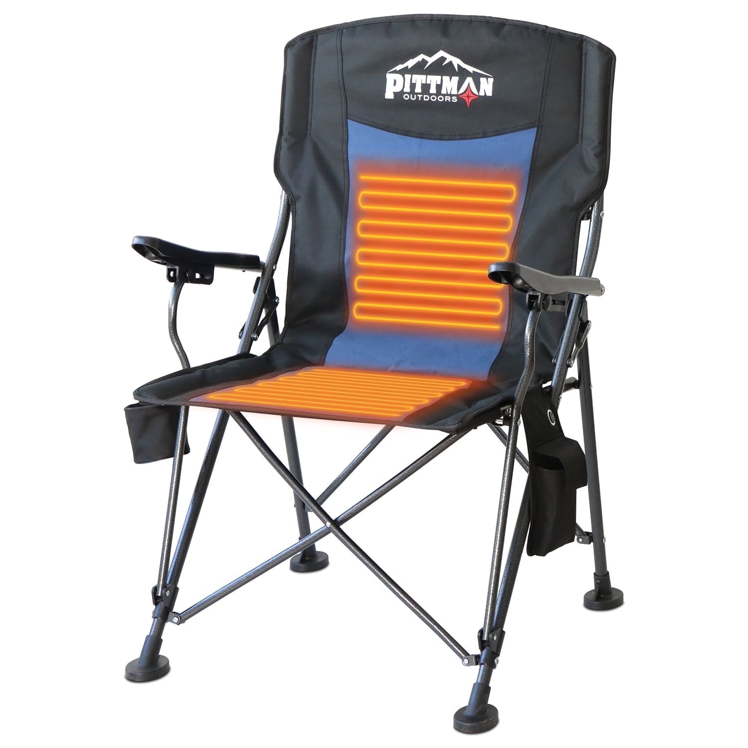 Heated Camping Chair Black/Blue