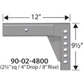 2-1/2' Receiver L-Shank 4' DROP/8'