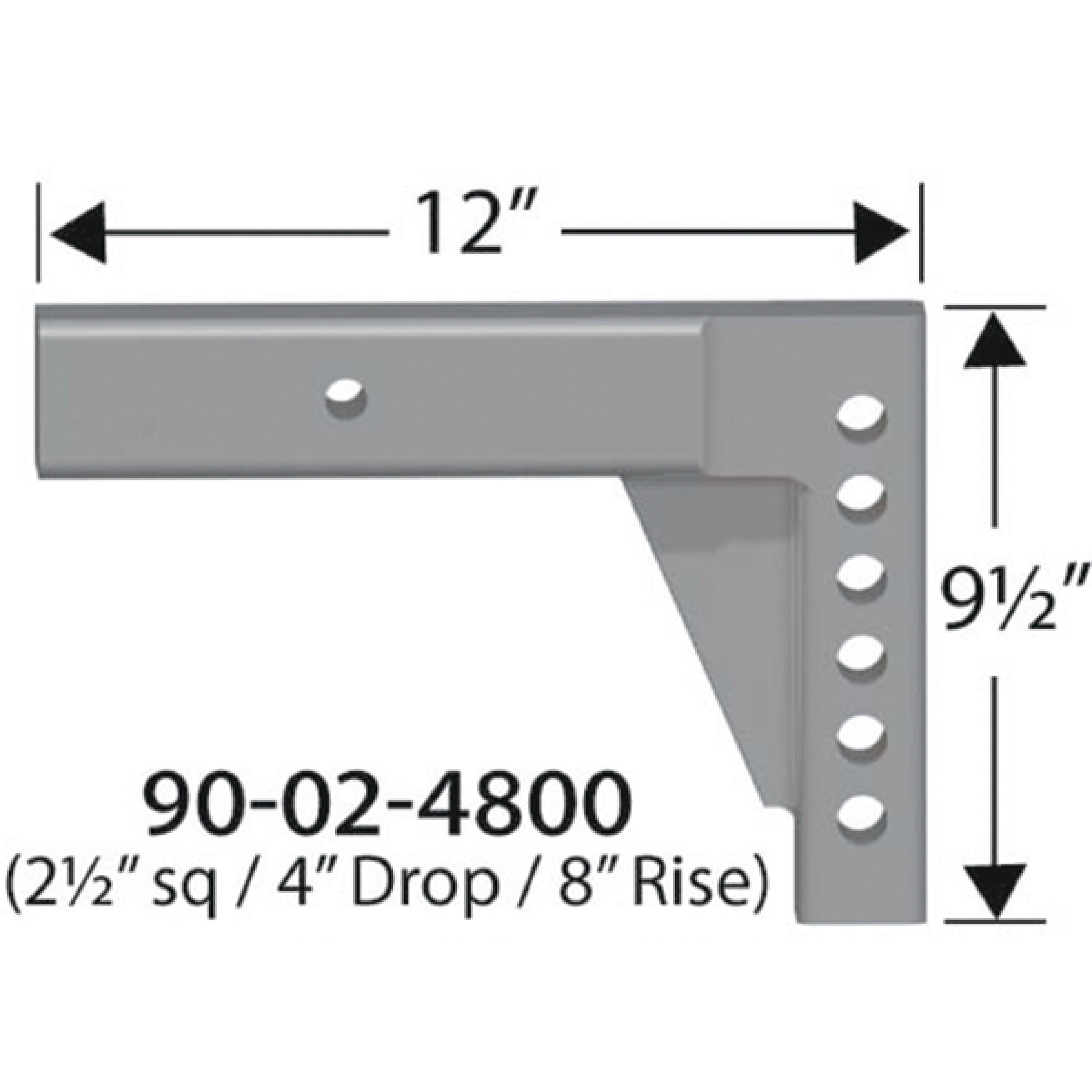 2-1/2' Receiver L-Shank 4' DROP/8'