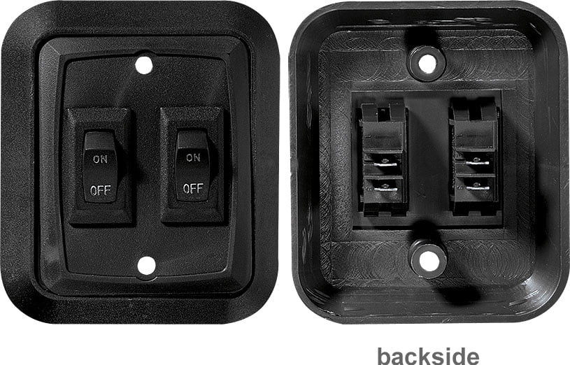 Wallplateswitch Black Double 3