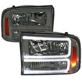 F350 1 Piece Headlights with LED Ba