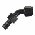 -8AN X 45  Blk Push-On Hose End