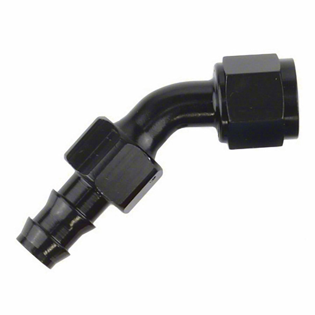 -8AN X 45  Blk Push-On Hose End