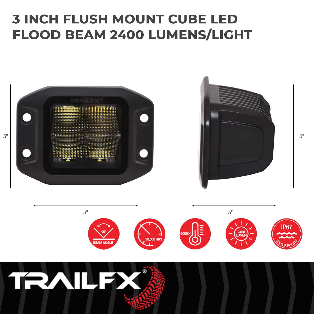 BLACK POD 4X5W FLUSH MOUNT FLOOD SI