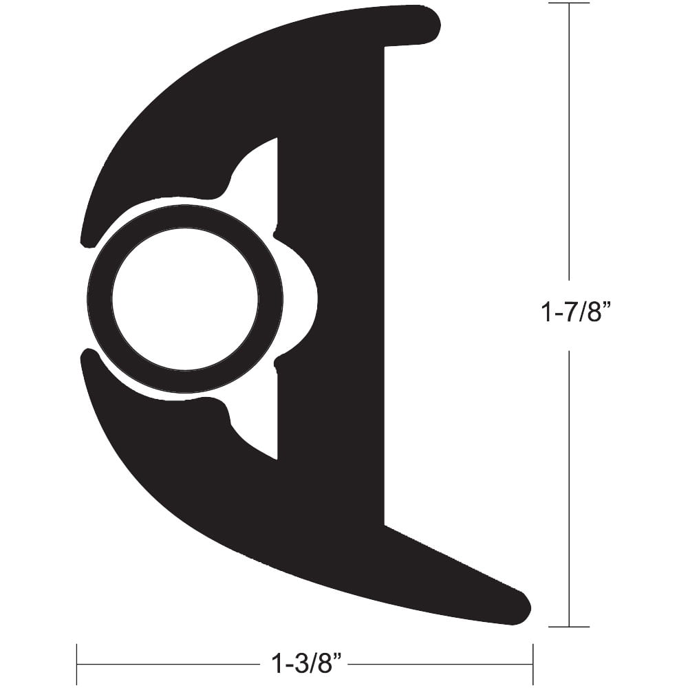 TACO Marine Boat Flexible Rub Rail Kit 1-3/8 x 1-7/8 x 50' Black V11-3426