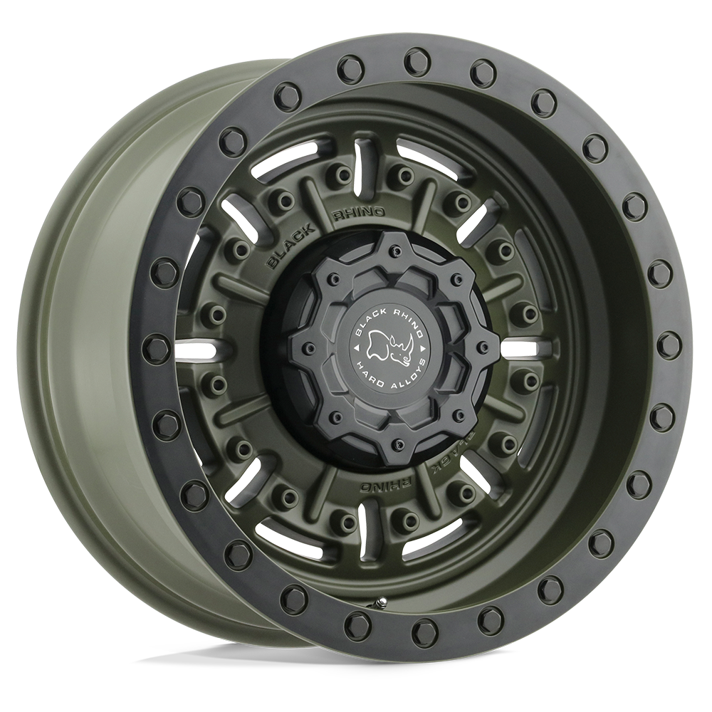 Black Rhino Hard Alloys BR ABRAMS 18X9.5 5X127 -18 71 OD GRN