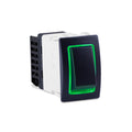ROCKER SWITCH  HALO DPDT  GREEN HAL