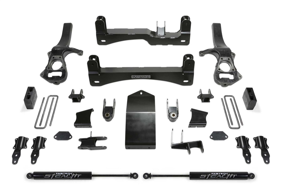 Fabtech Suspension Lift Kit – 6 in. Lift, Incl. Front Shock Extensions And Rear Stealth Shocks (PN K1132M)