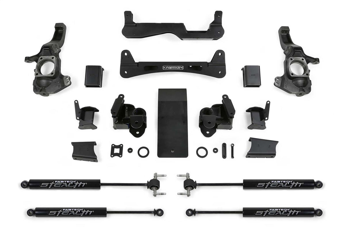 Fabtech Suspension Lift Kit – 6 in. Lift, w/Stealth Shocks, For PN[FTS21277/FTS21278/FTS21280/FTS6358/FTS6240] (PN K1161M)