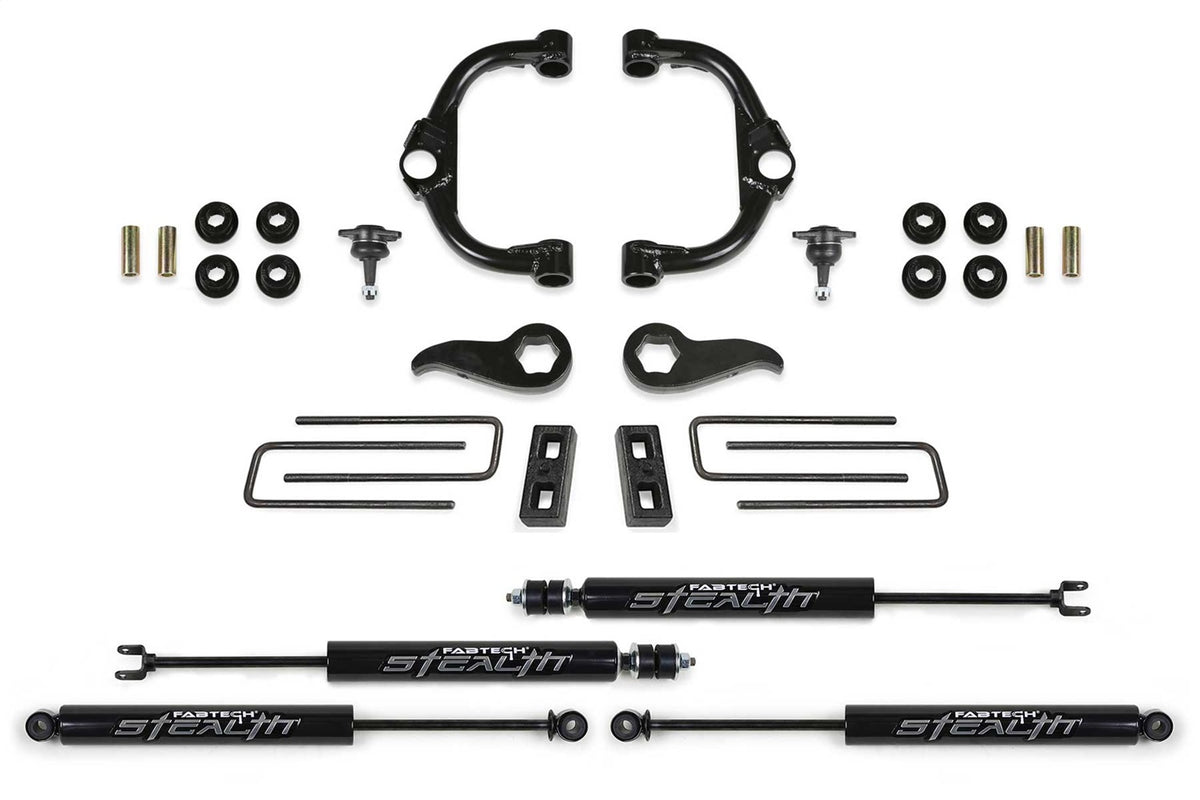 Fabtech Suspension Lift Kit – 3.5 in. Lift, w/Front And Rear Stealth Shocks, Incl. PN [FTS21276/FTS755/FTSBK21/FTS6341/FTS6019] (PN K1179M)