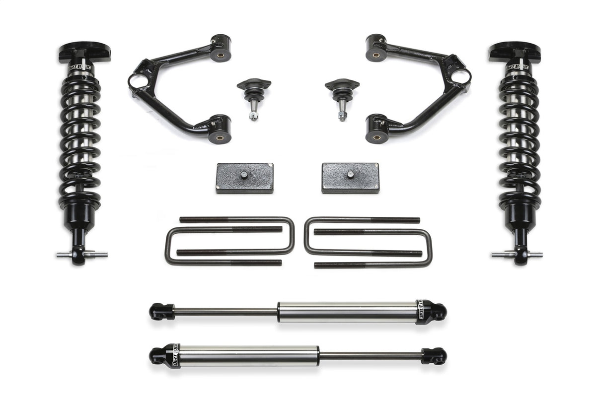 Fabtech Suspension Lift Kit – 3 in. Lift, w/Front Dirt Logic 2.5 Coilovers And Rear Dirt Logic 2.25 Shocks, Incl. PN[FTS21268/FTS21298/FTS811452] (PN K1189DL)
